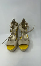 Load image into Gallery viewer, G By Guess Womens Beige Yellow Open Toe Wedge Espadrille Sandals Size 8M
