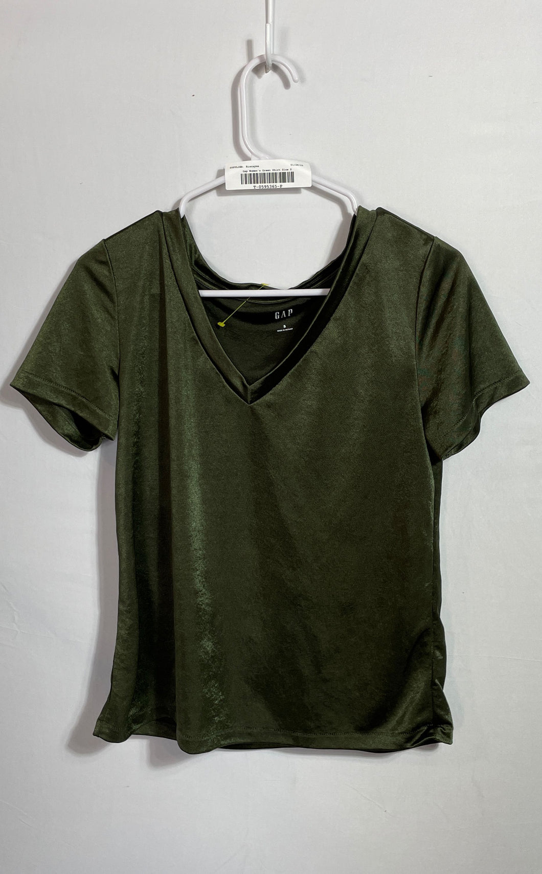 Gap Womens Green V-Neck Casual Short Sleeve Pullover T-Shirt Size Small