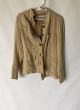 Load image into Gallery viewer, Zara Womens Beige Long Sleeve Pockets Button Front Jacket Size Large
