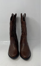 Load image into Gallery viewer, Cat &amp; Jack Girls Montana Brown Faux Leather Side Zip Western Boots Size 2
