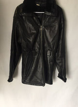 Load image into Gallery viewer, Trek Womens Black Leather Long Sleeve Trench Coat Size Small
