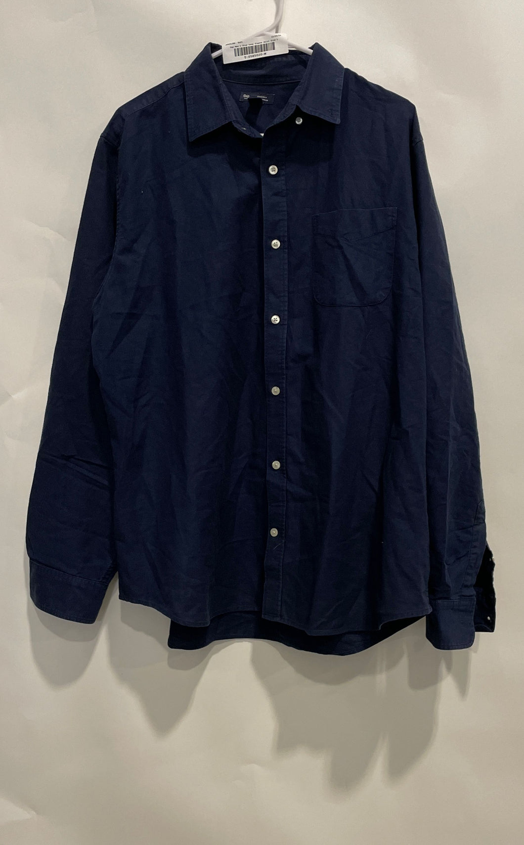 Gap Mens Blue Long Sleeve Standard Fit Collared Button-Up Shirt Size Large