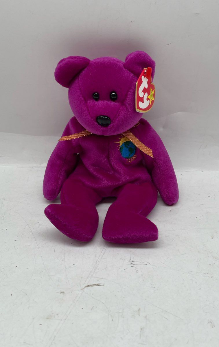 Ty Beanie Babies Baby Decade Bear Purple Stuffed Animal 2003 With Tag