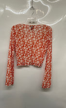 Load image into Gallery viewer, Forever 21 Womens White Orange Cropped Blouse Top Size M
