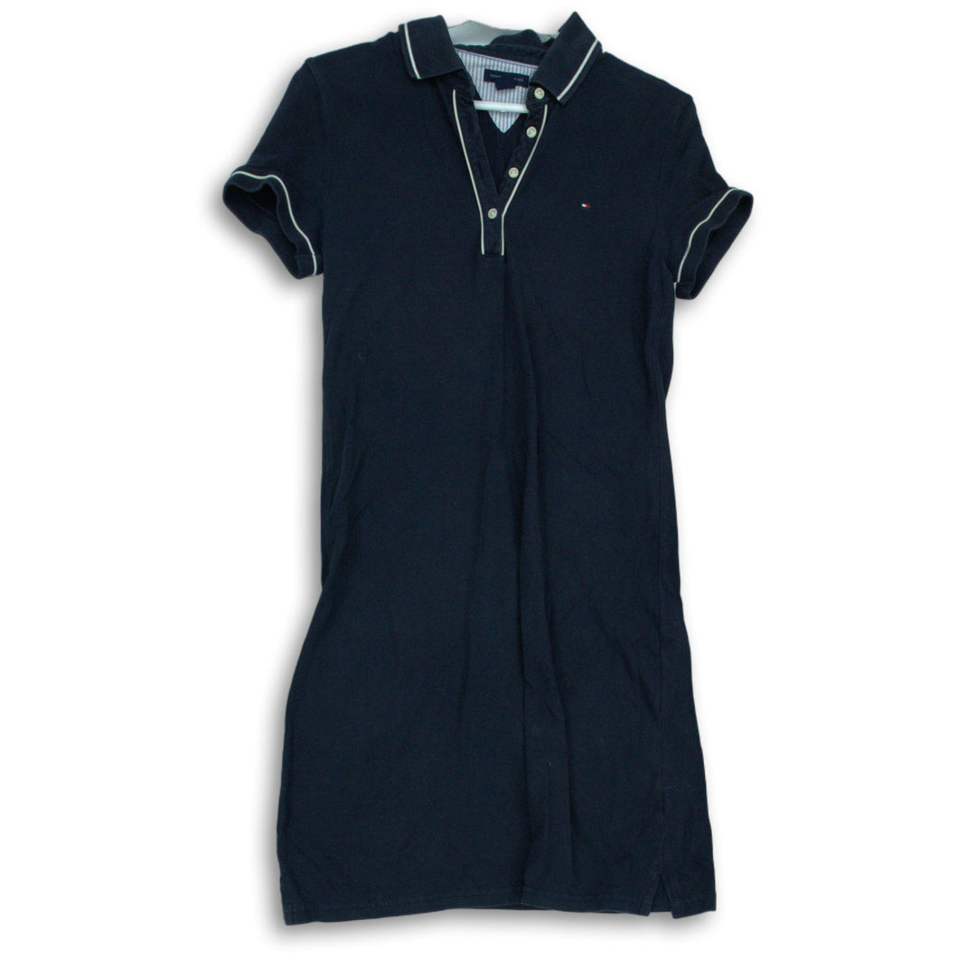 Tommy Hilfiger Womens Navy Blue Collared Short Sleeve Polo Shirt Dress Size S
