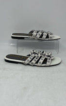 Load image into Gallery viewer, Sam Edelman Womens Beatris White Silver Studded Slip-On Slide Sandals Size 7.5
