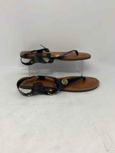 Load image into Gallery viewer, Tommy Hilfiger Womens Bennia Black Brown Leather Thong Sandals Size 10 M
