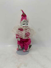 Load image into Gallery viewer, White Porcelain Pink Outfit Home Decorative Clown Figurine With Display Stand
