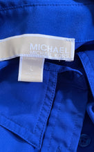 Load image into Gallery viewer, Michael Kors Womens Blue Short Sleeve Collared Button-Up Shirt Size Large
