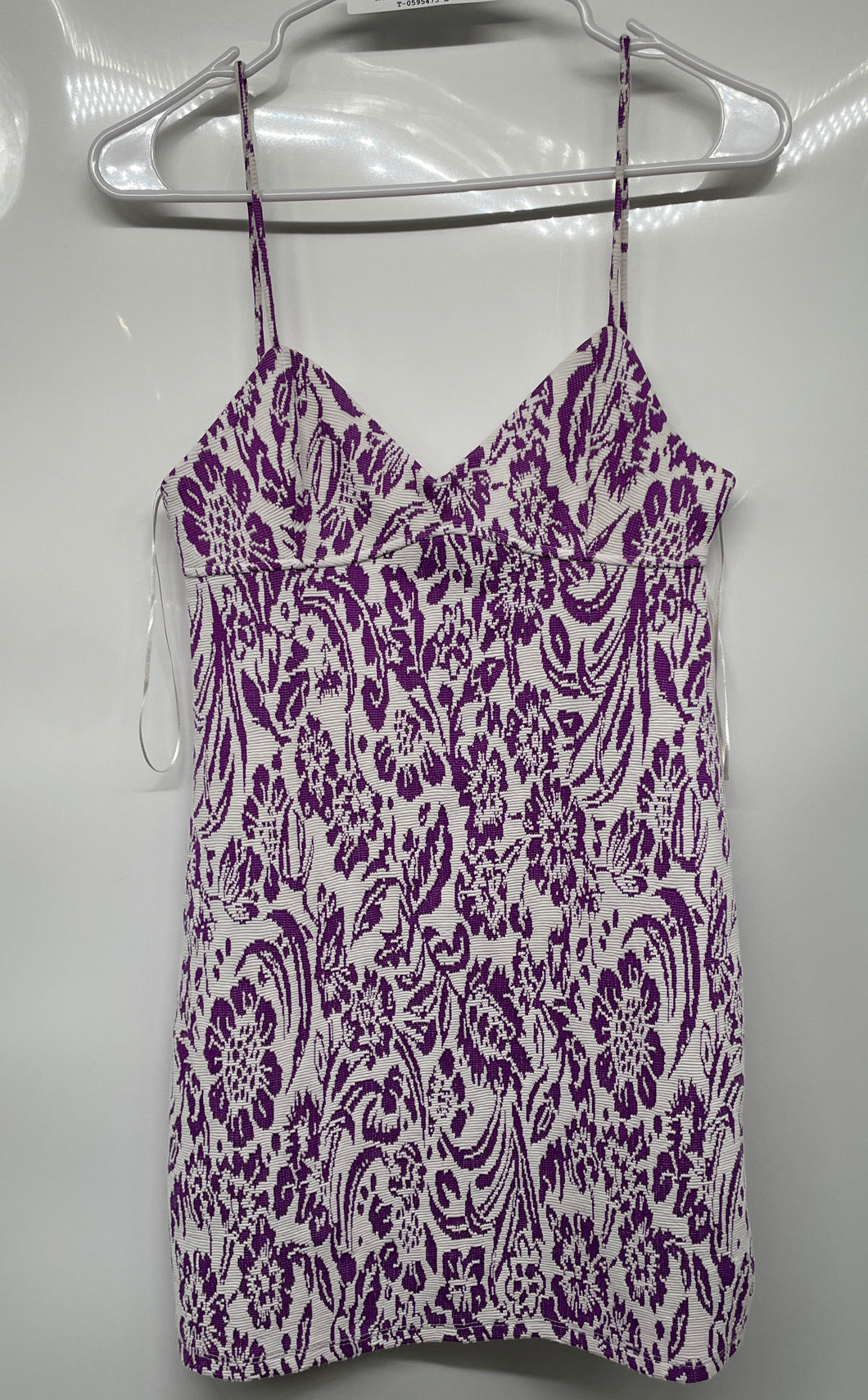 Zara Womens Purple White Paisley Sleeveless Mini Dress Size Small