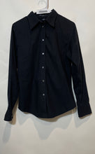 Load image into Gallery viewer, Gap Womens Black Long Sleeve Collared Casual Button-Up Shirt Size 10
