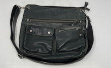 Load image into Gallery viewer, Fossil Womens Sutton Black Leather Outer Pockets Adjustable Strap Crossbody Bag
