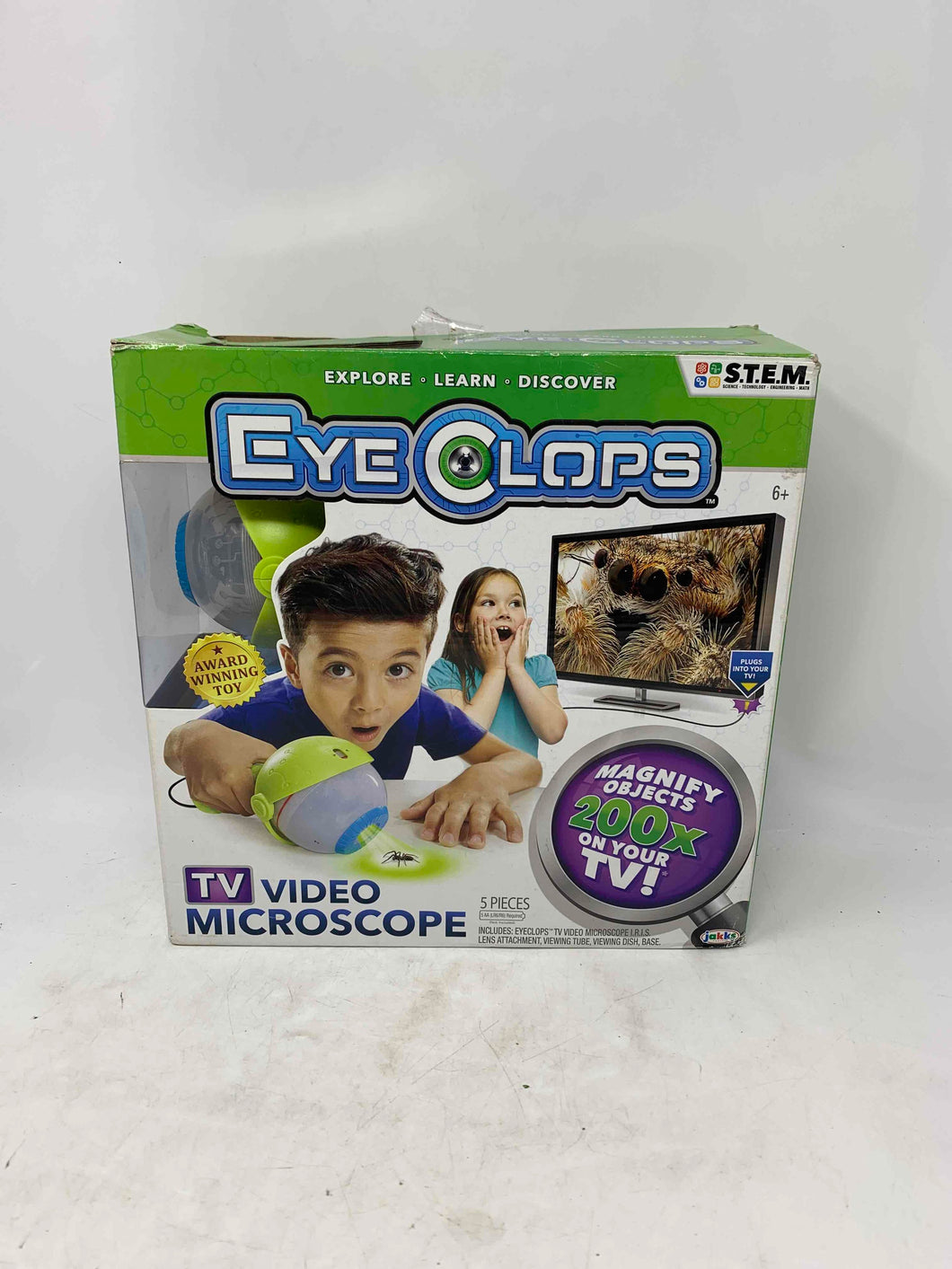 Jakks Pacific Eye Clops Bionic Magnify 200x Plug-In TV Video Microscope Toys