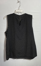 Load image into Gallery viewer, Michael Kors Womens Black White Polka Dotted Sleeveless Blouse Top Size XL
