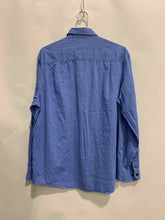 Load image into Gallery viewer, Tasso Elba Mens Blue Cotton Long Sleeve Collared Dress Shirt Size M 15-15.5
