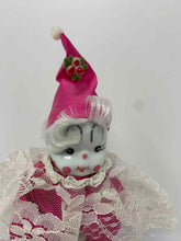 Load image into Gallery viewer, White Porcelain Pink Outfit Home Decorative Clown Figurine With Display Stand
