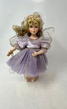 Load image into Gallery viewer, Carol Anne By Morgan Mahoney Blonde Doll With Curls Lavender Dress Wings
