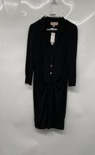 Load image into Gallery viewer, Philosophy Womens Black Long Sleeve Collared Button Front Shirt Dress Size L
