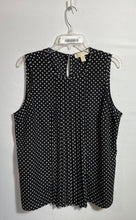 Load image into Gallery viewer, Michael Kors Womens Black White Polka Dotted Sleeveless Blouse Top Size XL
