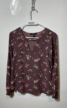 Load image into Gallery viewer, Forever 21 Womens Brown Multi Floral Long Sleeve Round Neck Blouse Top Size S
