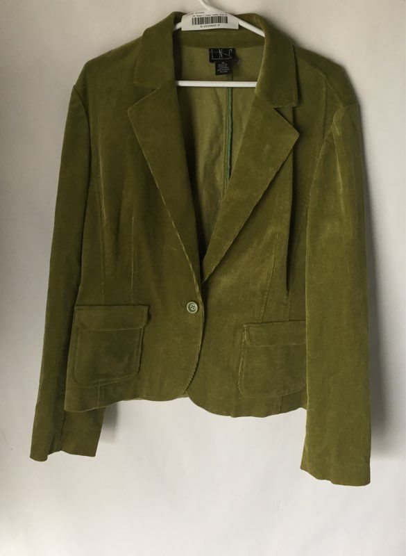 INC International Concepts Womens Green Long Sleeve One-Button Blazer Size XL