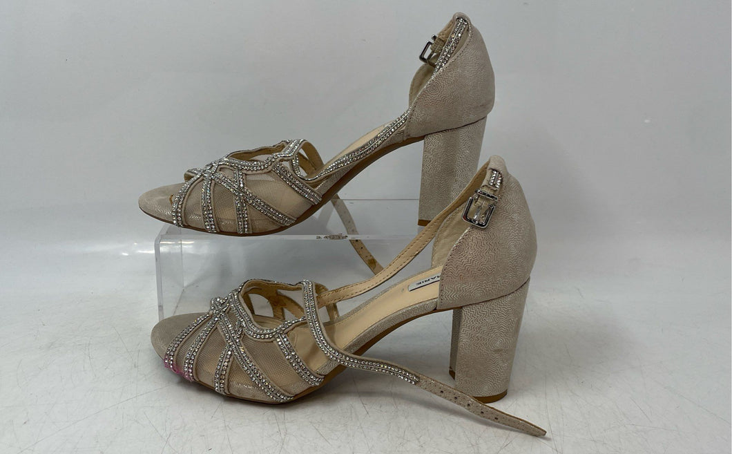 Alex Marie Womens Hashleigh Clear Silver Rhinestones Strappy Sandals Size 6.5 M