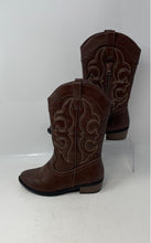 Load image into Gallery viewer, Cat &amp; Jack Girls Montana Brown Faux Leather Side Zip Western Boots Size 2
