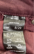 Load image into Gallery viewer, Buffalo David Bitton Womens Wine Vale Mid Rise Stretch Skinny Leg Jeans Sz 8/29
