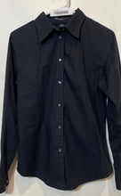 Load image into Gallery viewer, Gap Womens Black Long Sleeve Collared Casual Button-Up Shirt Size 10
