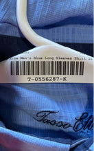 Load image into Gallery viewer, Tasso Elba Mens Blue Cotton Long Sleeve Collared Dress Shirt Size M 15-15.5
