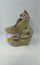 Load image into Gallery viewer, G By Guess Womens Beige Yellow Open Toe Wedge Espadrille Sandals Size 8M
