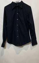 Load image into Gallery viewer, Gap Womens Black Long Sleeve Collared Casual Button-Up Shirt Size 10
