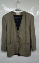 Load image into Gallery viewer, Jones Wear Womens Taupe Patterned Long Sleeve Two-Button Blazer Size 10
