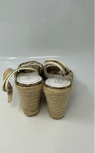 Load image into Gallery viewer, Coach Womens Kara Brown Ivory Peep Toe Wedge Heel Espadrille Sandals Size 9B
