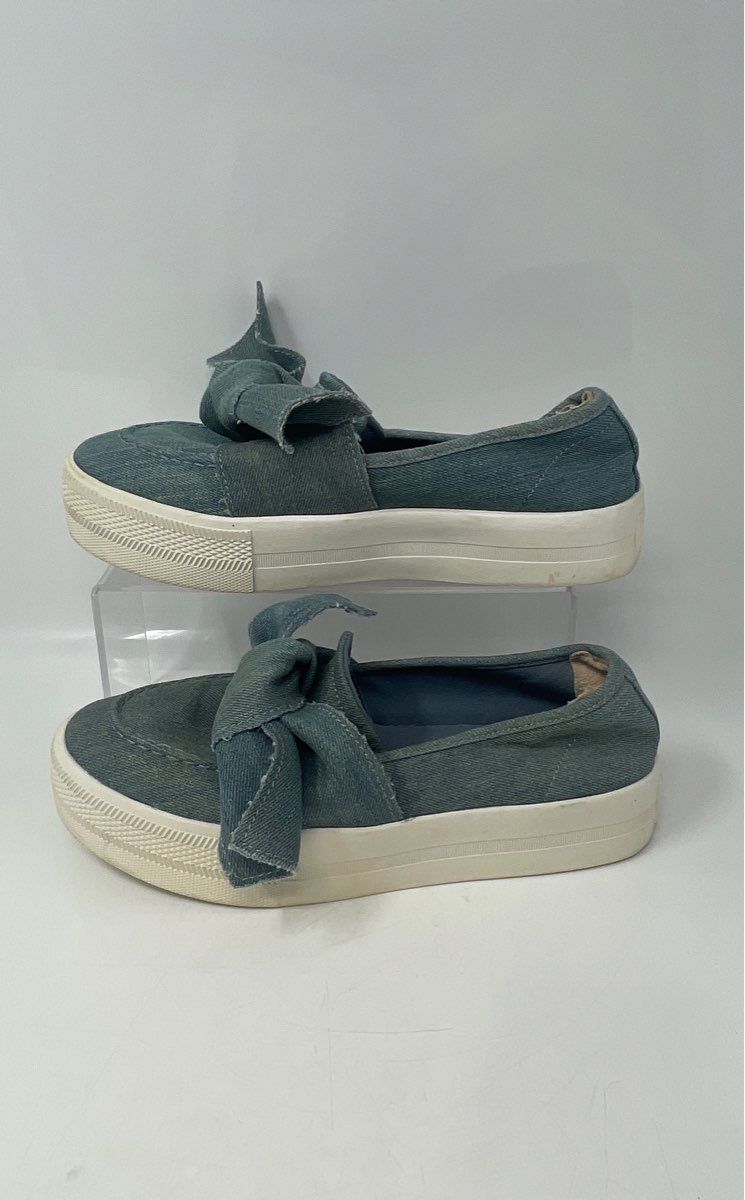 Guess Womens Chippy Blue Denim Low Top Slip-On Platform Sneaker Shoes Size 8M