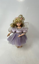 Load image into Gallery viewer, Carol Anne By Morgan Mahoney Blonde Doll With Curls Lavender Dress Wings
