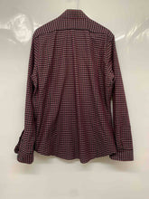 Load image into Gallery viewer, Express Mens Wine Multi Check Cotton Long Sleeve Dress Shirt Size L 16-16.5
