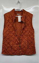 Load image into Gallery viewer, Made In Italy Womens Brown Moda Quilted Full-Zip Puffer Vest Size XL
