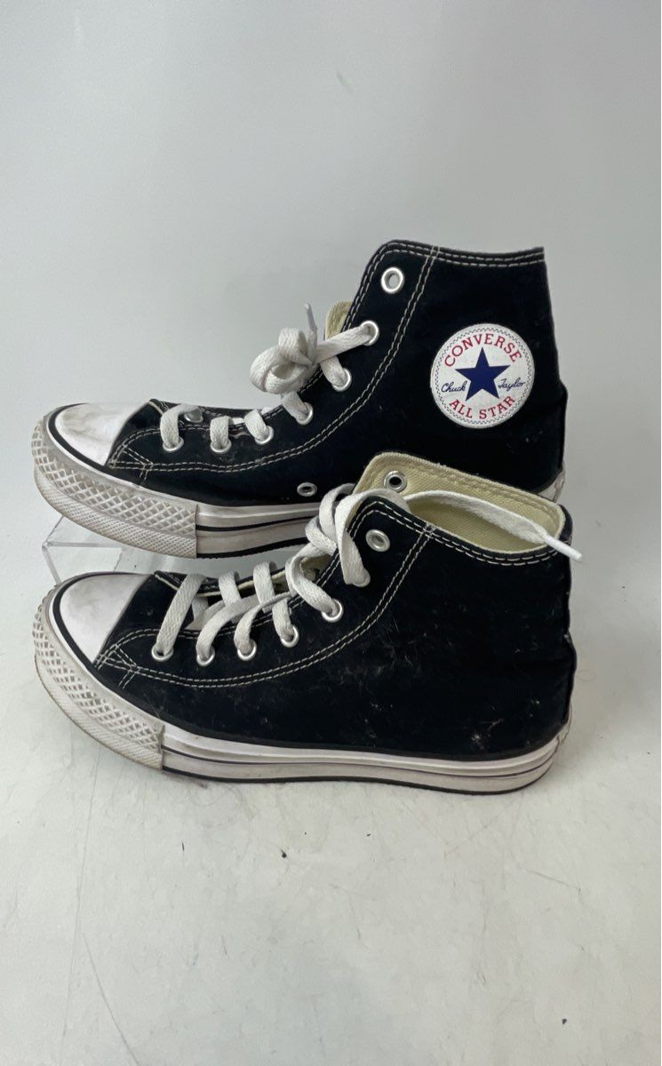 Converse Unisex Kids Chuck Taylor All Star Hi Black White Sneakers Shoes Sz 4.5