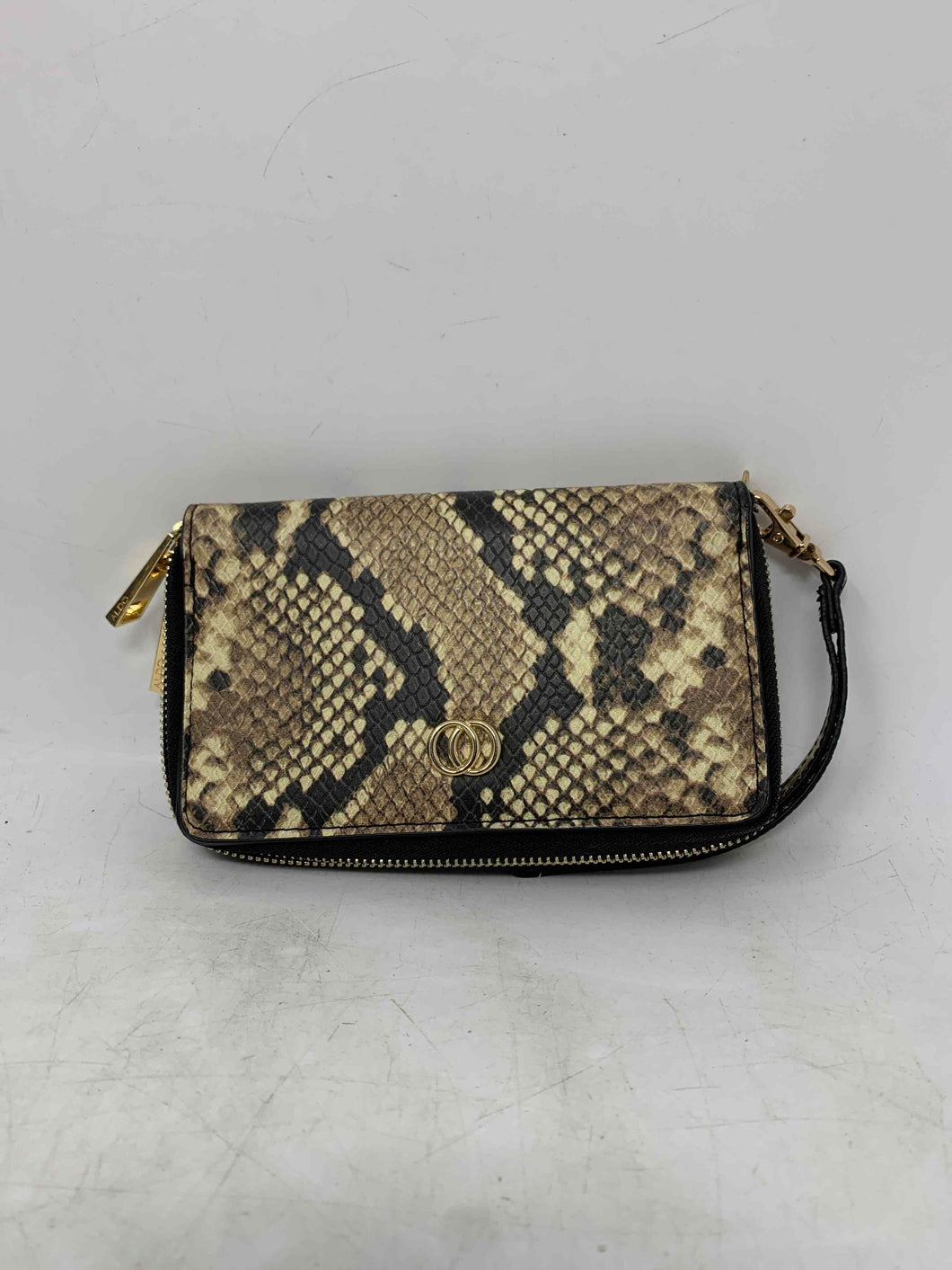 Aldo Womens Multicolor Animal Print Leather Credit Card Wristlet Wallet