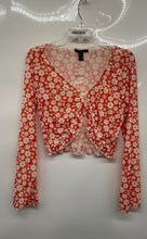 Load image into Gallery viewer, Forever 21 Womens White Orange Cropped Blouse Top Size M
