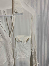 Load image into Gallery viewer, Zara Womens White Long Sleeve Pockets Collared Button-Up Shirt Size XS
