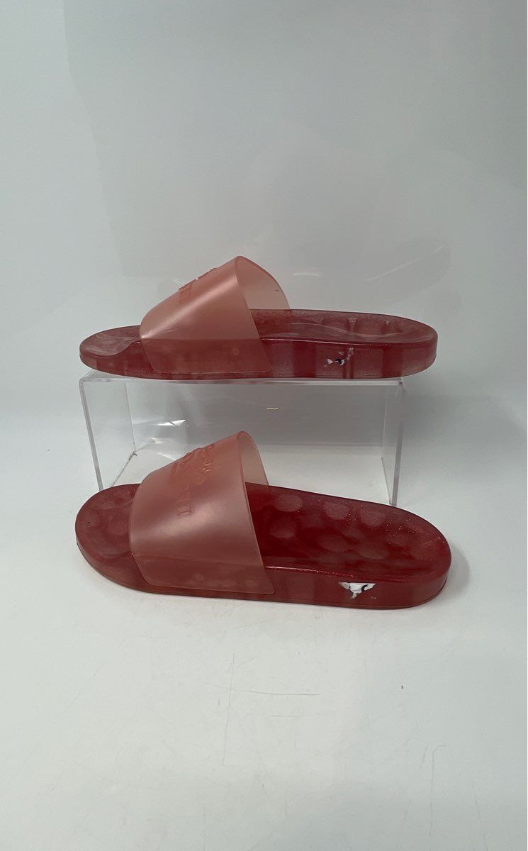 Coach Womens Ulyssa Pink Monogram Open Toe Slip-On Flat Slide Sandals Size 6