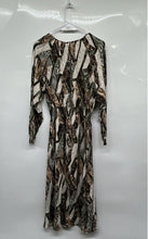 Load image into Gallery viewer, H&amp;M Womens Beige Multicolor Snakeskin Long Sleeve Maxi Dress Size XS
