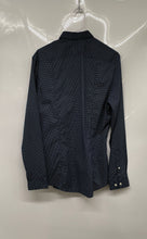 Load image into Gallery viewer, H&amp;M Mens Blue White Polka Dot Long Sleeve Slim Fit Button-Up Shirt Size M
