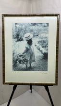 Load image into Gallery viewer, Signed Decorative Framed Girl With Basket Art Print By Ian Harrison
