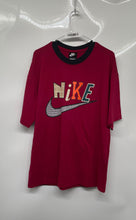 Load image into Gallery viewer, Nike Mens Burgundy Logo Print Short Sleeve Round Neck T-Shirt Size Small
