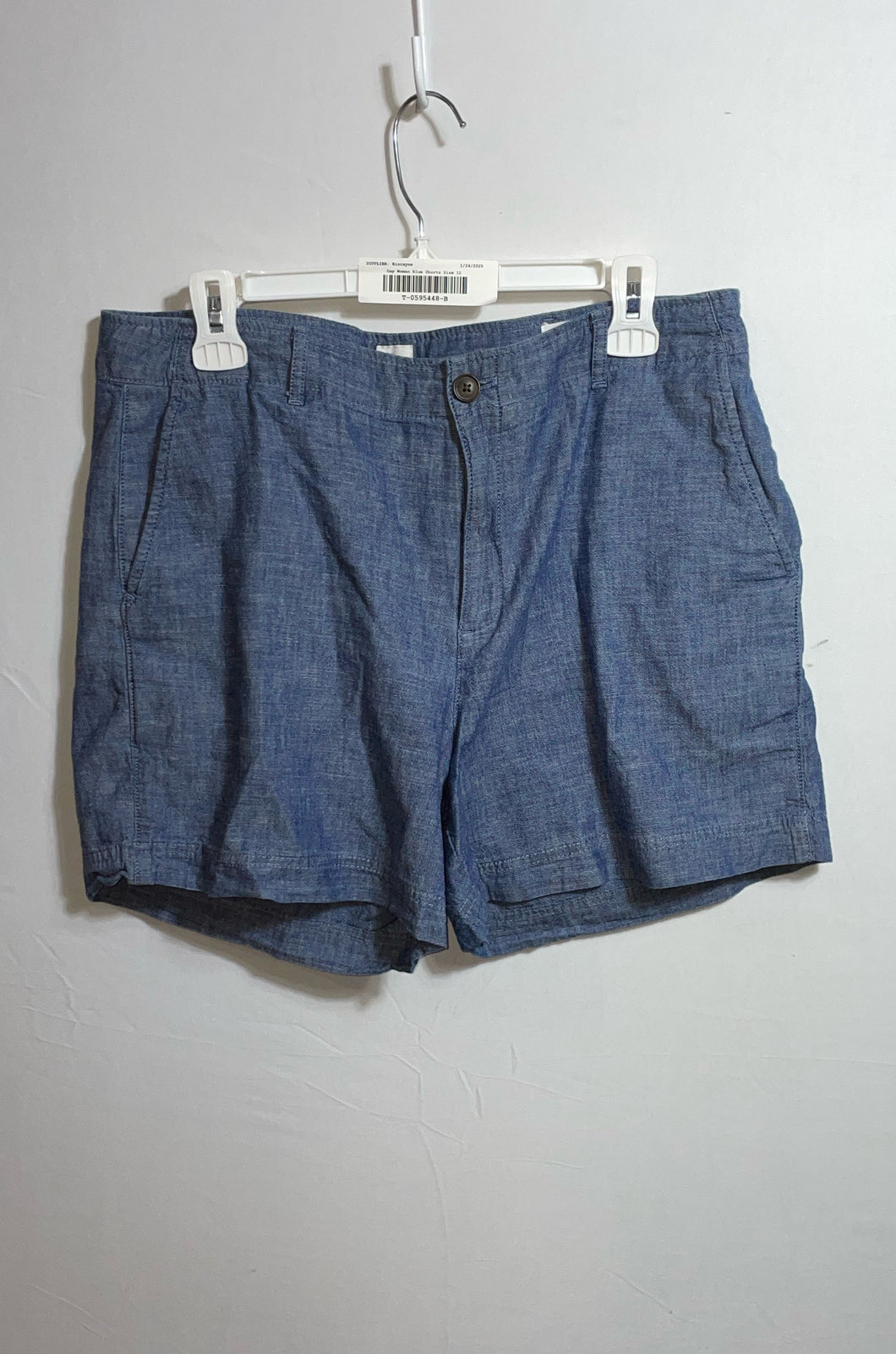 Gap Womens Blue Cotton Flat Front Slash Pocket Chino Shorts Size 12