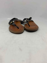 Load image into Gallery viewer, Tommy Hilfiger Womens Bennia Black Brown Leather Thong Sandals Size 10 M
